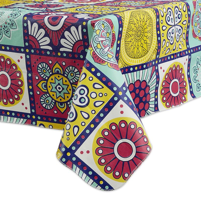 70 Round Morocco Summer Vinyl Tablecloth