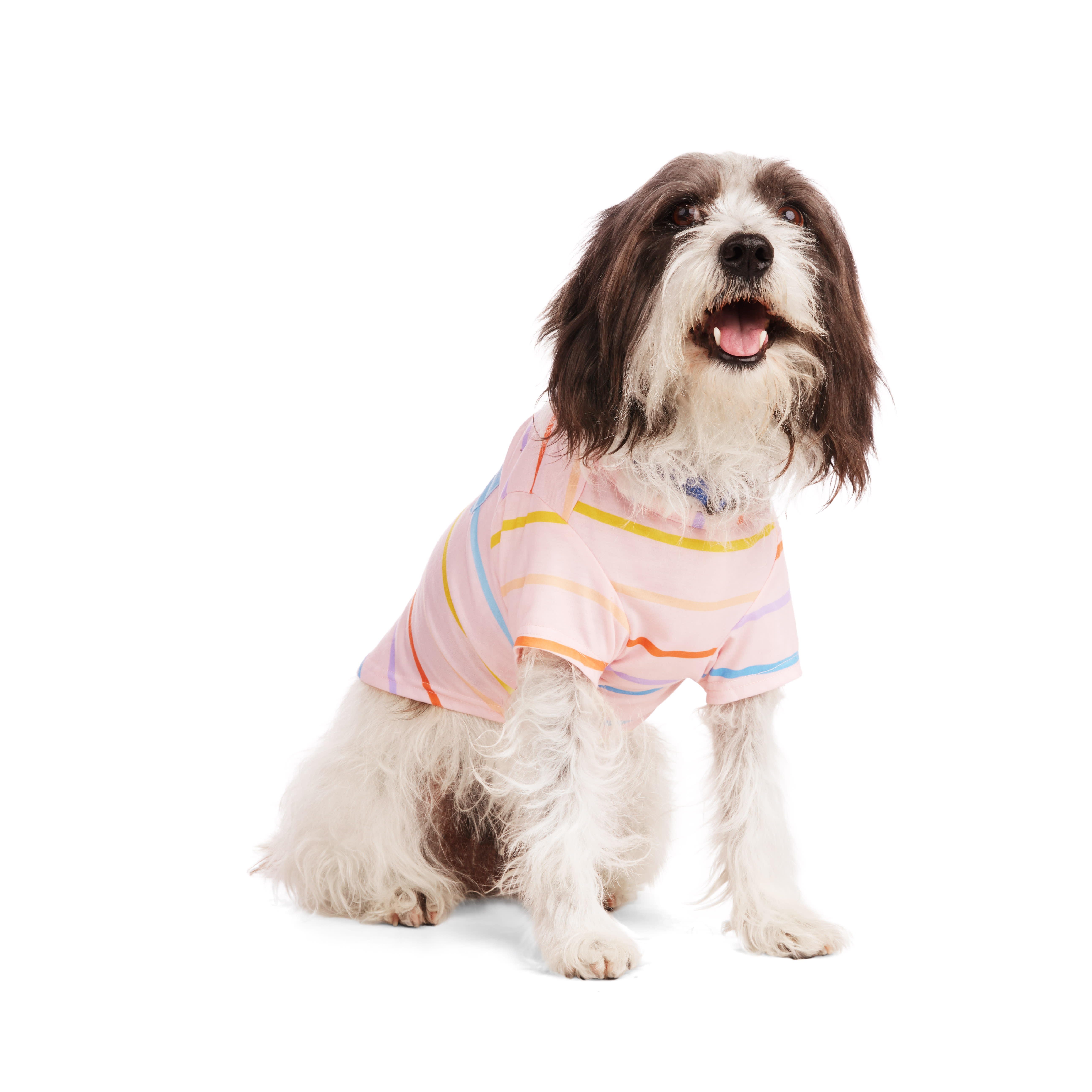 YOULY Pink Stripe Dog Tee， X-Small