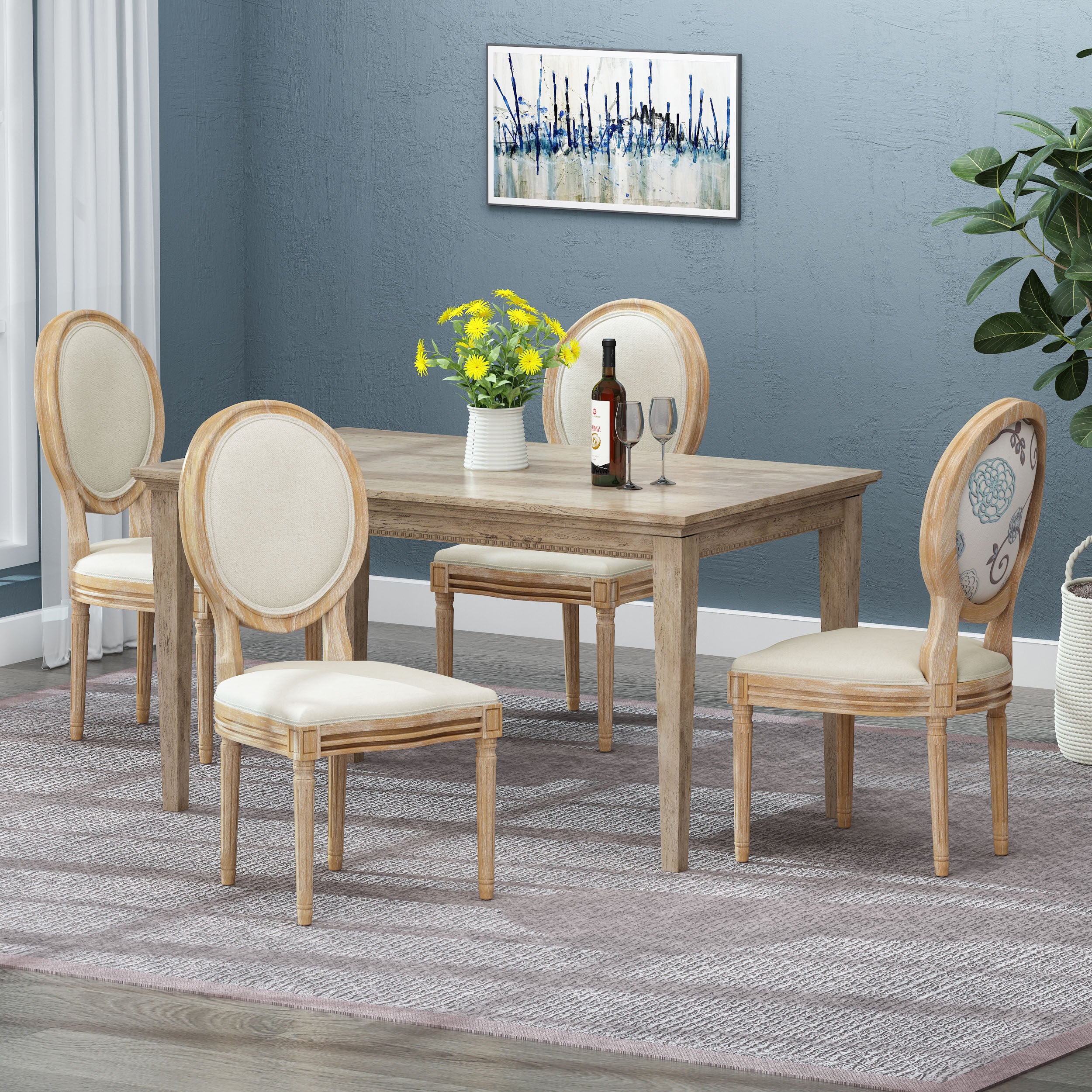 Lariya French Country Dining Chairs (Set of 4)