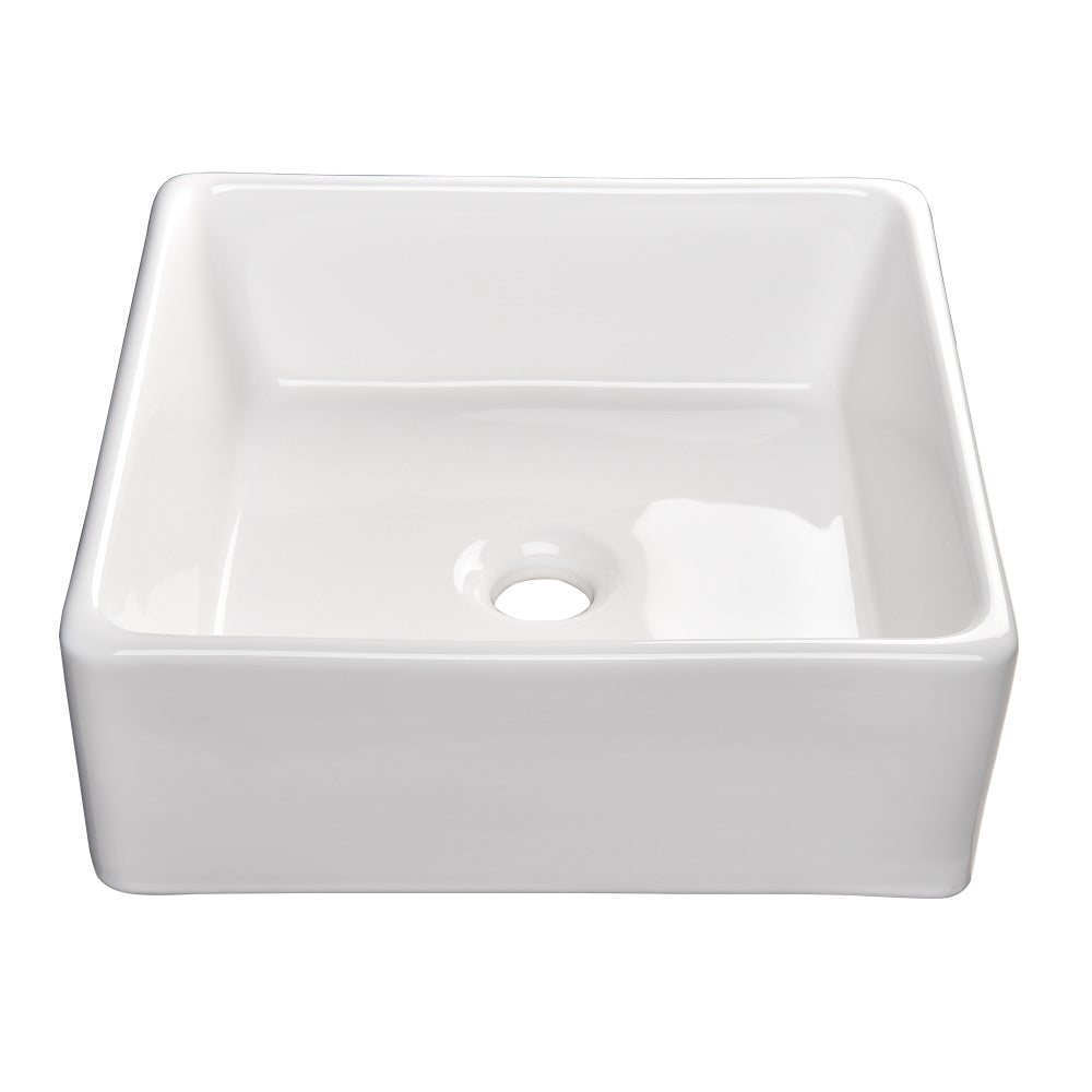 Aquaterior Square Bathroom Sink Above Counter w/ Drain & Tray 15