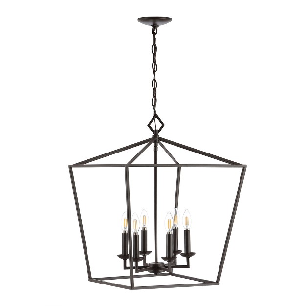 Velsa 6 Light Pendant Oil Rubbed Bronze black Safavieh