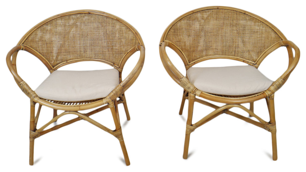 Bamboo and Rattan Ring Arm Chair   Tropical   Armchairs And Accent Chairs   by Design Mix Furniture  Houzz