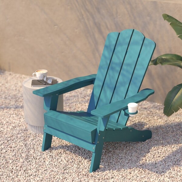 Commercial Grade AllWeather Adirondack Chair with Swiveling Cupholder