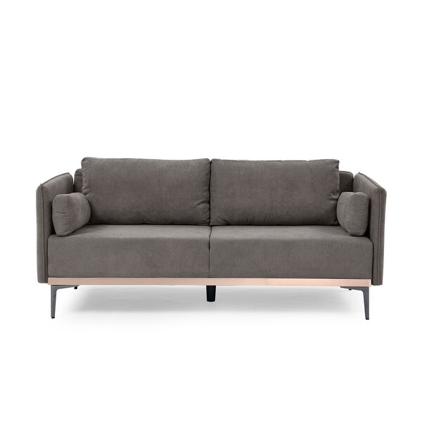 Modern Sofa 3Seat Couch with Stainless Steel Trim