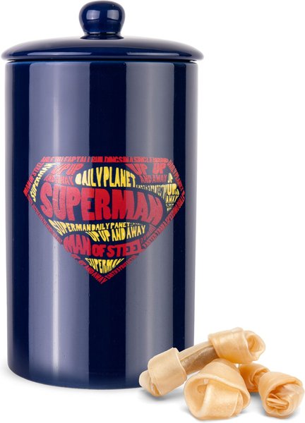 Fetch For Pets DC Comics Superman Man Of Steel Dog Treat Jar， 10X15-in