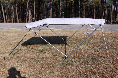 New Grey/Gray Pontoon / Deck Boat Vortex 4 Bow Bimini Top 10' Long， 91-96