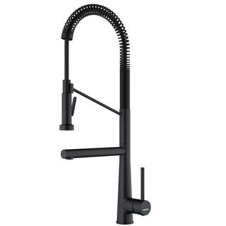 Karran Tumba Single Handle Pull Down Sprayer Kitchen Faucet in Matte Black KKF230MB