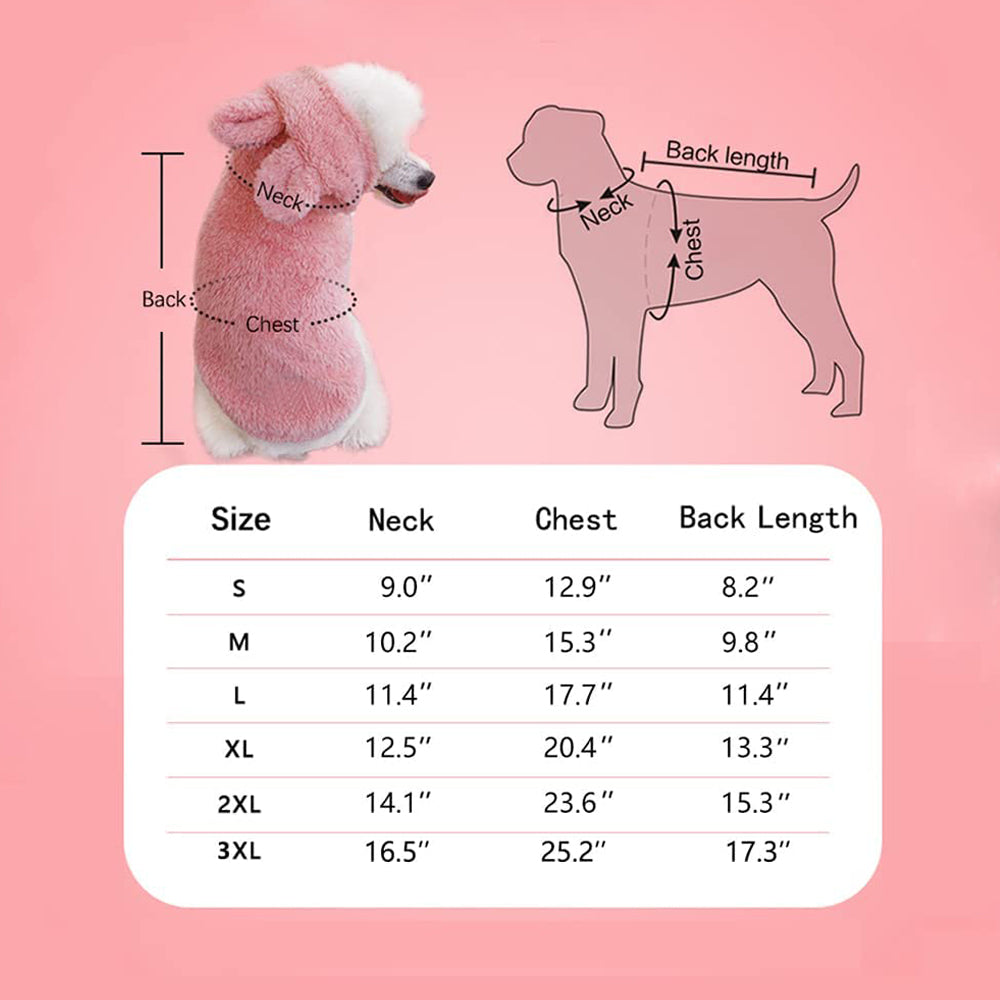 Ugerlov Windproof Dog Hoodie Dog Sweaters for Dog Pajamas Winter Warm Dog Coat Cold Weather Dog Jacket Puppy Small Medium Dog Clothes Pink+S