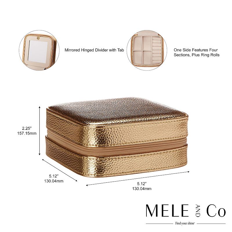 Mele and Co. Metallic Faux-Leather Luna Travel Jewelry Case