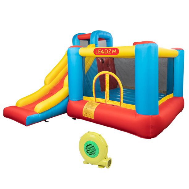 Children's safety inflatable bounce house, 840D Oxford cloth jumping surface, slide, trampoline, including fan, bouncy castle