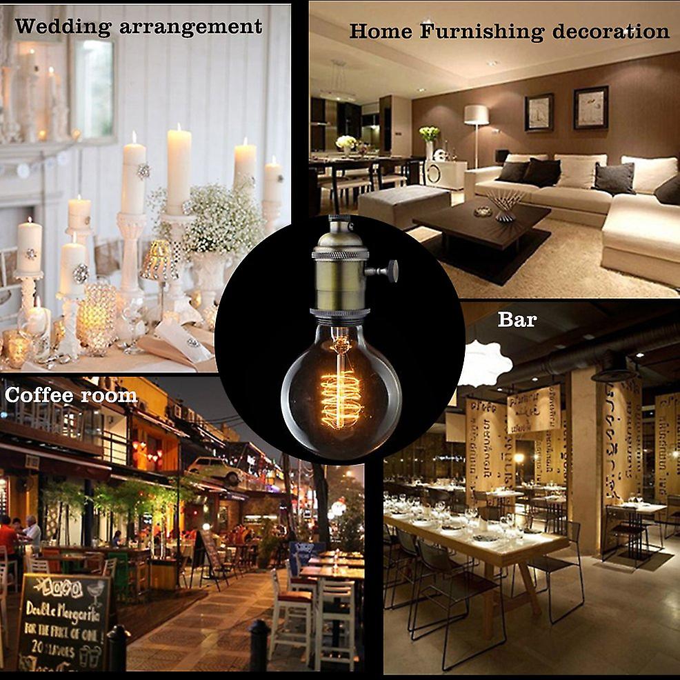 8pcs G80 Round Shape E27 40w Ac220-240v 2800-3500k Vintage Home Light Bulbs