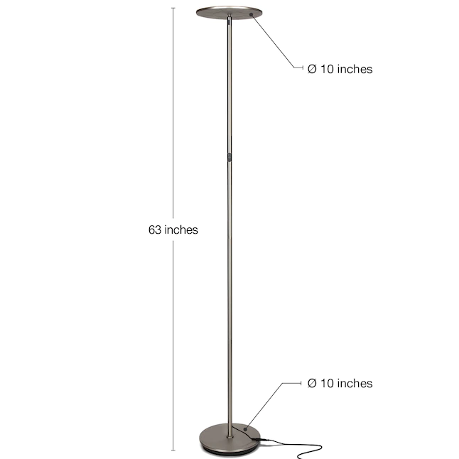 Brightech 63-in Brushed Nickel Torchiere Floor Lamp