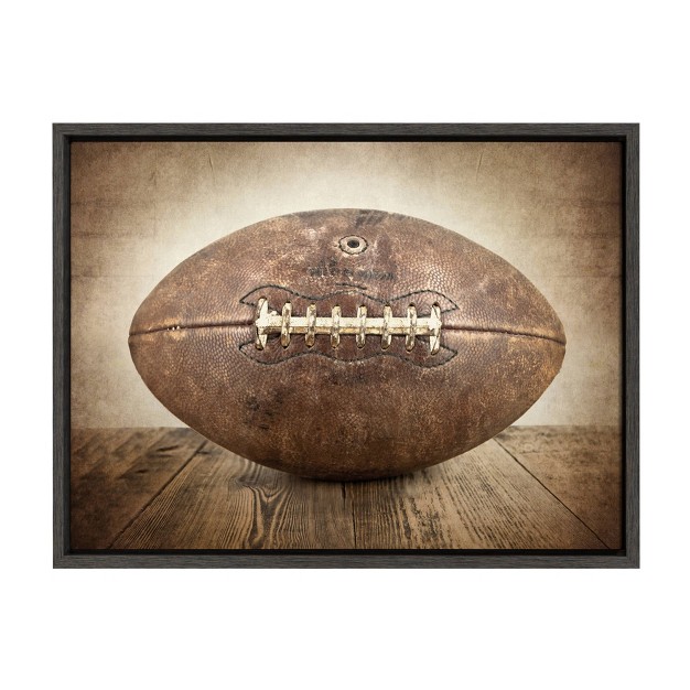 X 24 quot Sylvie Vintage Football Framed Canvas By Shawn St Peter Gray green Designovation