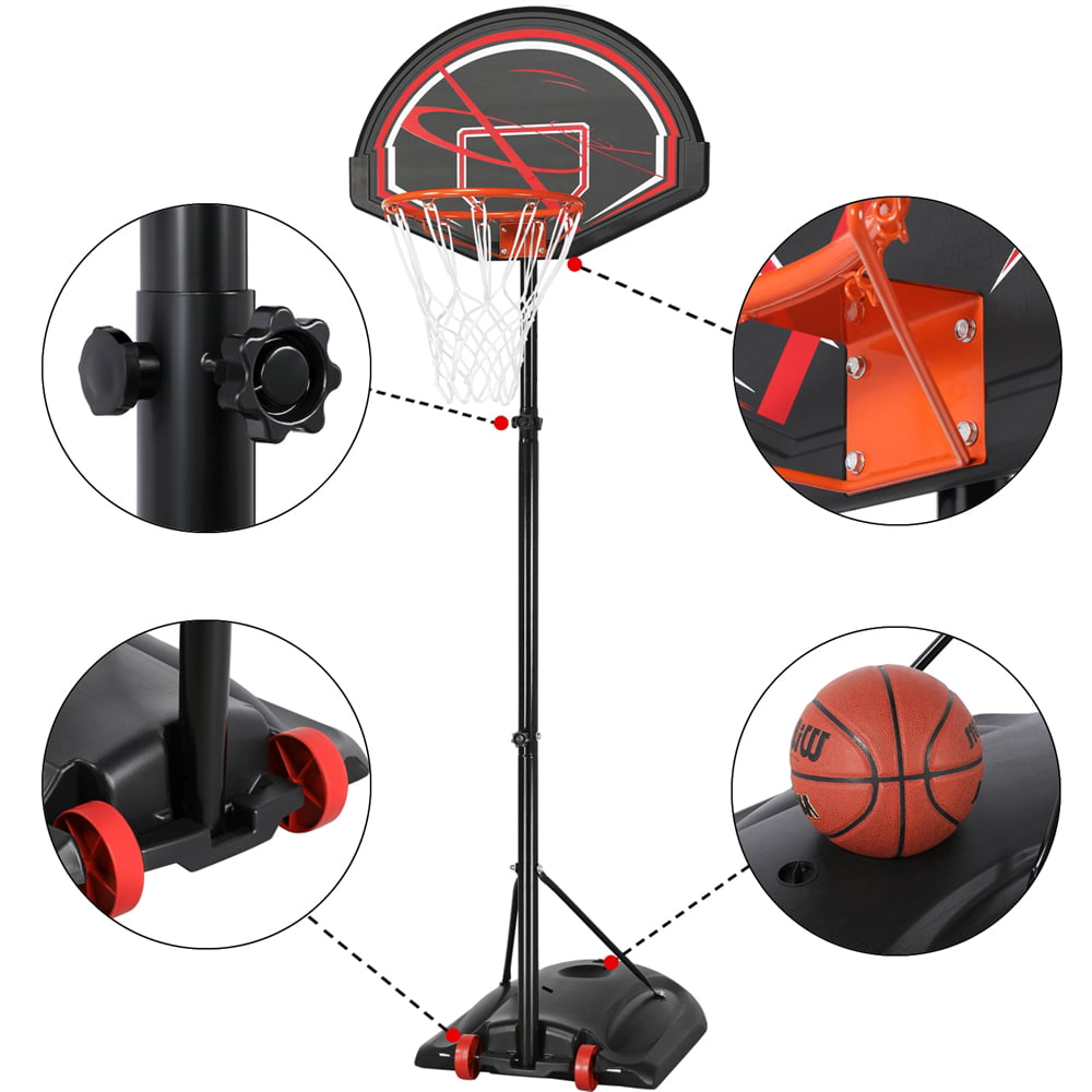 Topeakmart 7-9ft Youth Adjustable Height Basketball Hoop System for Outdoors