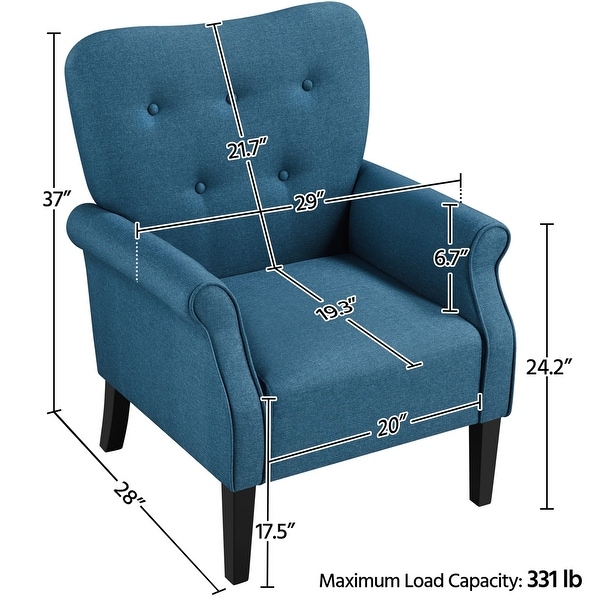 Yaheetech Modern Polyester Fabrics Upholstered Accent Chair Single Sofa for Living Room