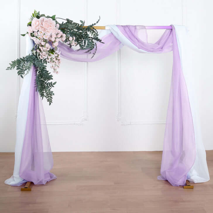 Lavender Lilac Sheer Organza Wedding Arch Draping Fabric, Long Curtain Backdrop Window Scarf Valance 18ft