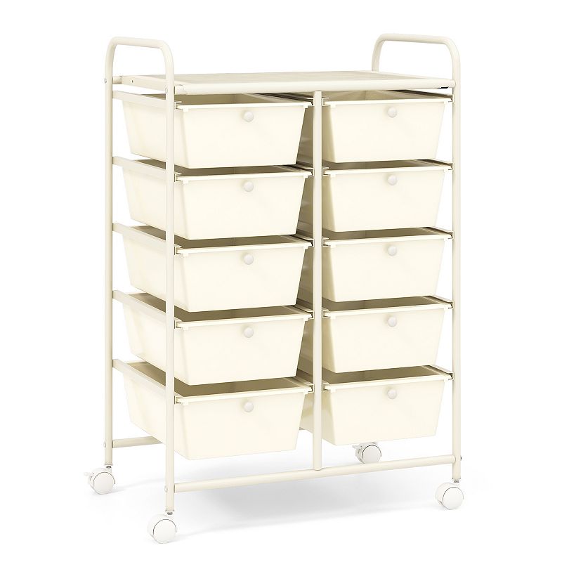 10-drawer Rolling Storage Cart