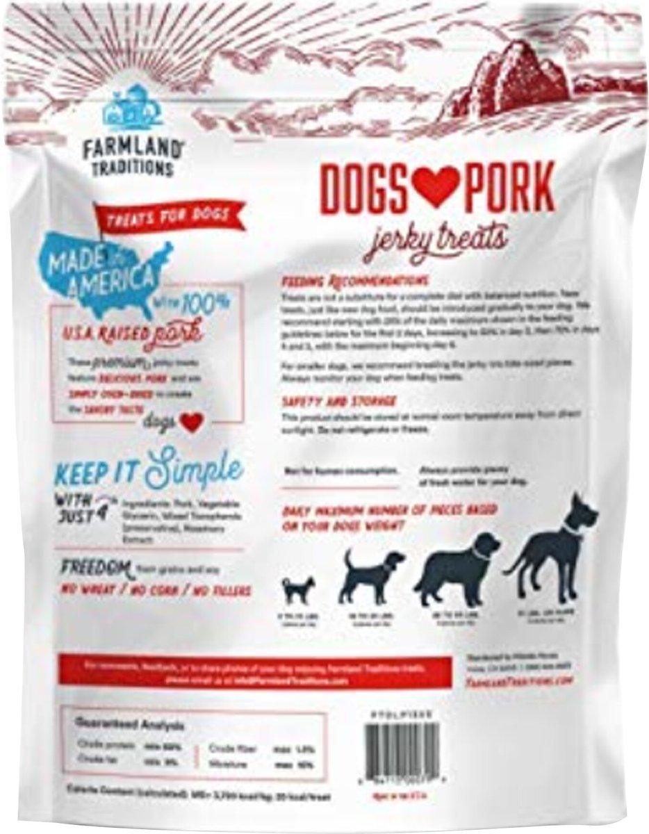 Farmland Traditions USA Dogs Love Pork Grain-Free Jerky Dog Treats