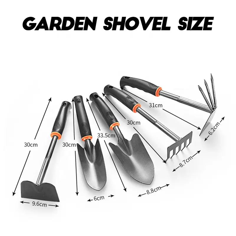 5 pieces transplanting trowel digger small plant out hand garden tools set