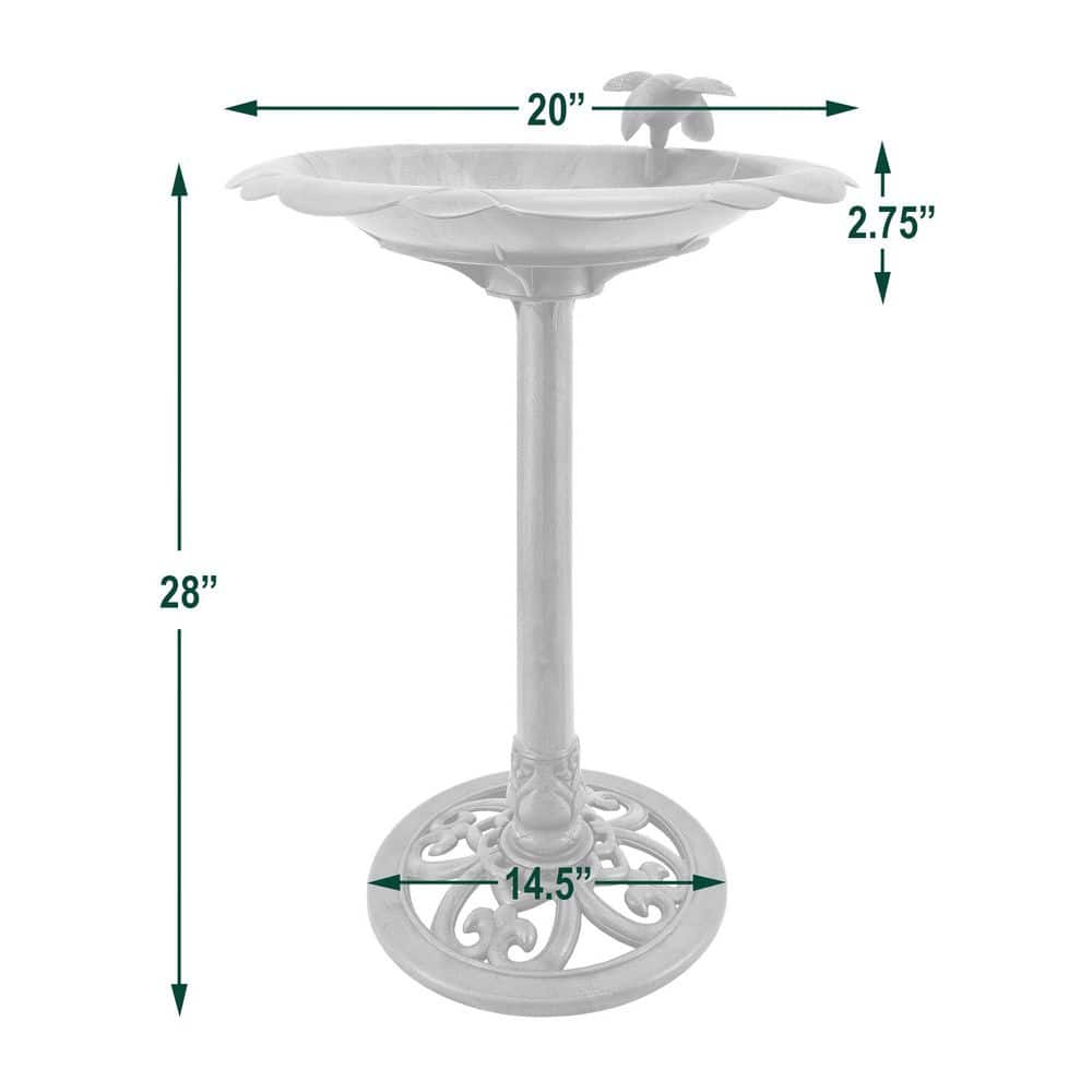 Arcadia Garden Products 19-1/2 in. x 19-1/2 in. x 30 in. Polypropylene Bronze Birdbath (4-Piece) BB06