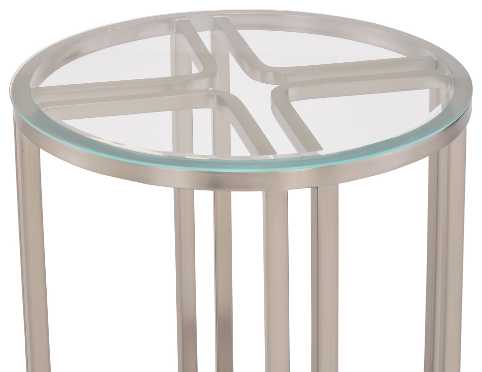 Lanterna Chairside Table   Silver Mist   Contemporary   Side Tables And End Tables   by Michael Amini  Houzz