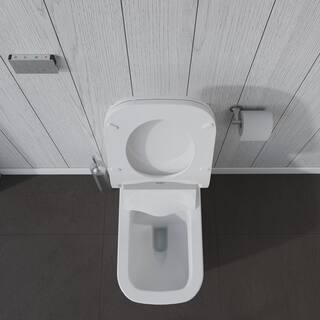 Duravit 1-Piece 0.92 GPF Dual Flush Elongated Toilet in White Seat Not Included 2121510001