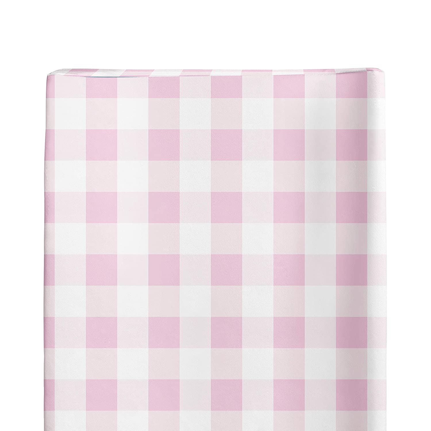 Changing Pad Cover Girl， Baby Changing Table Covers for Girls， Farmhouse Nursery Decor Pink Gingham Plaid Squares