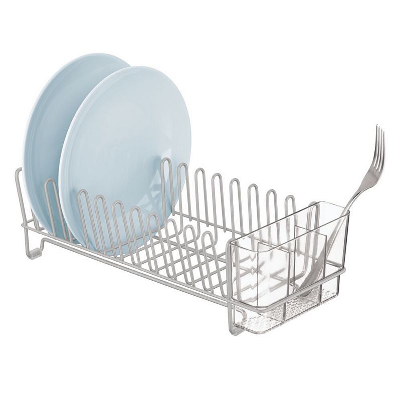 mDesign Compact Countertop， Sink Dish Drying Rack Caddy