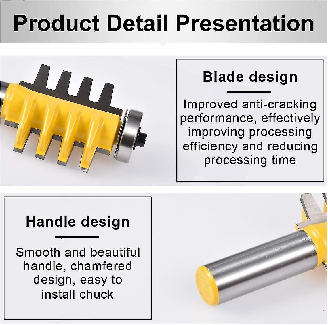 Reversible Finger Glue Joint Router Bit Woodworking Milling Diy Tool [shaft Diameter: 1/2'' (12，7 Mm)