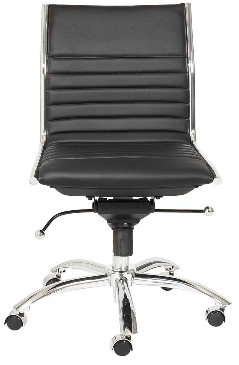 Euro Style Black Dirk Low Back Without Armrests Office Chair