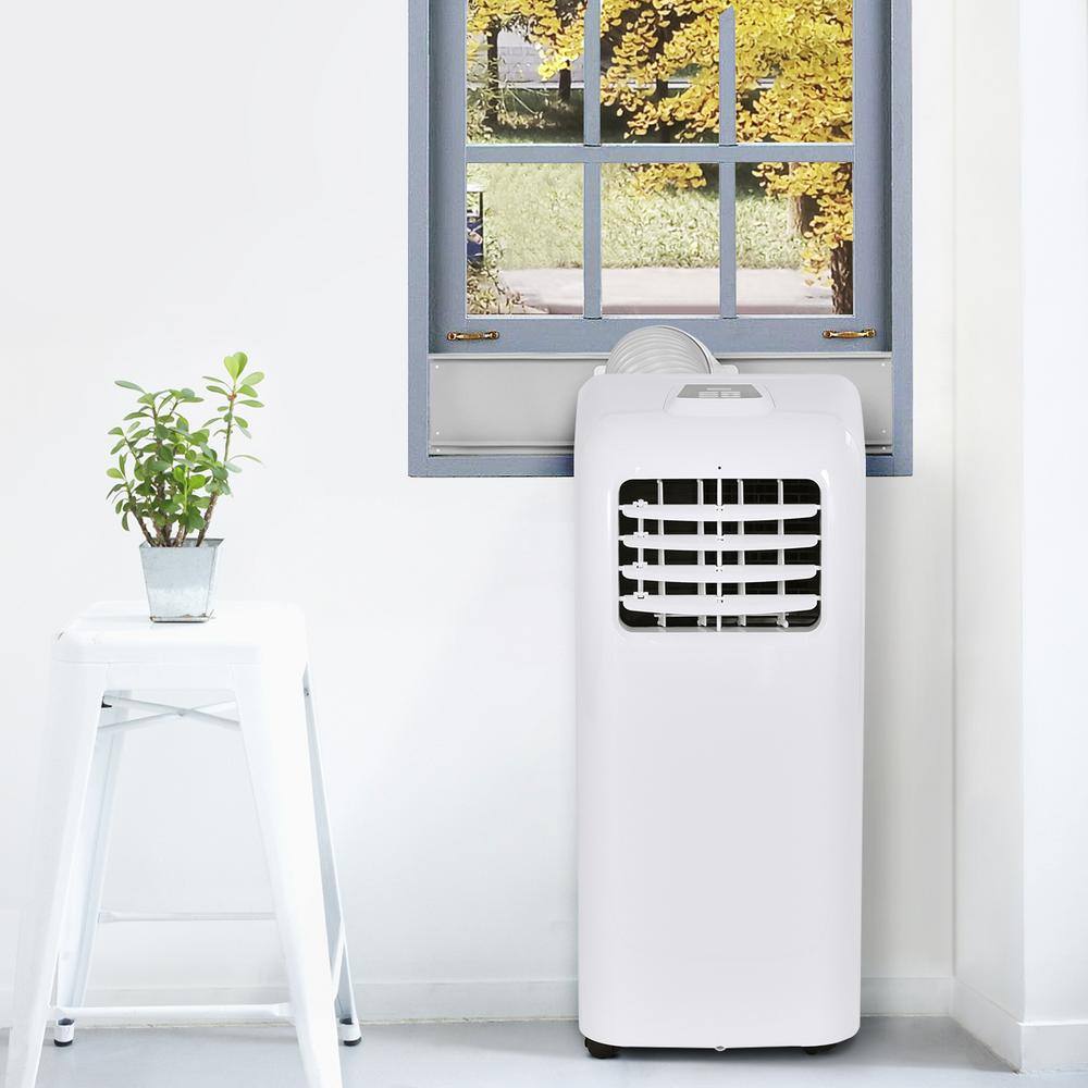 Costway 8000 BTU Portable Air Conditioner and Dehumidifier Function Remote in White with Window Kit EP22783