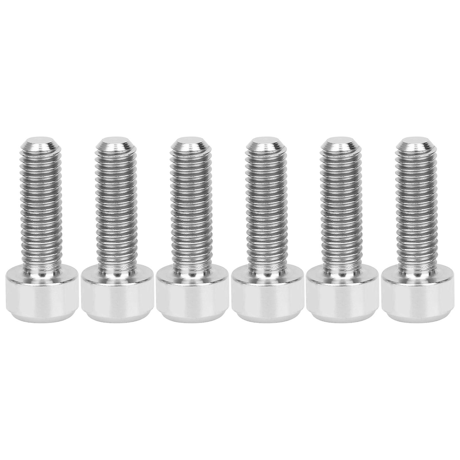 Tc4 6pcs/box Handlebar Screws Mountain Bike Stem Riser Bolts Bicycle Accessories M15x16silver