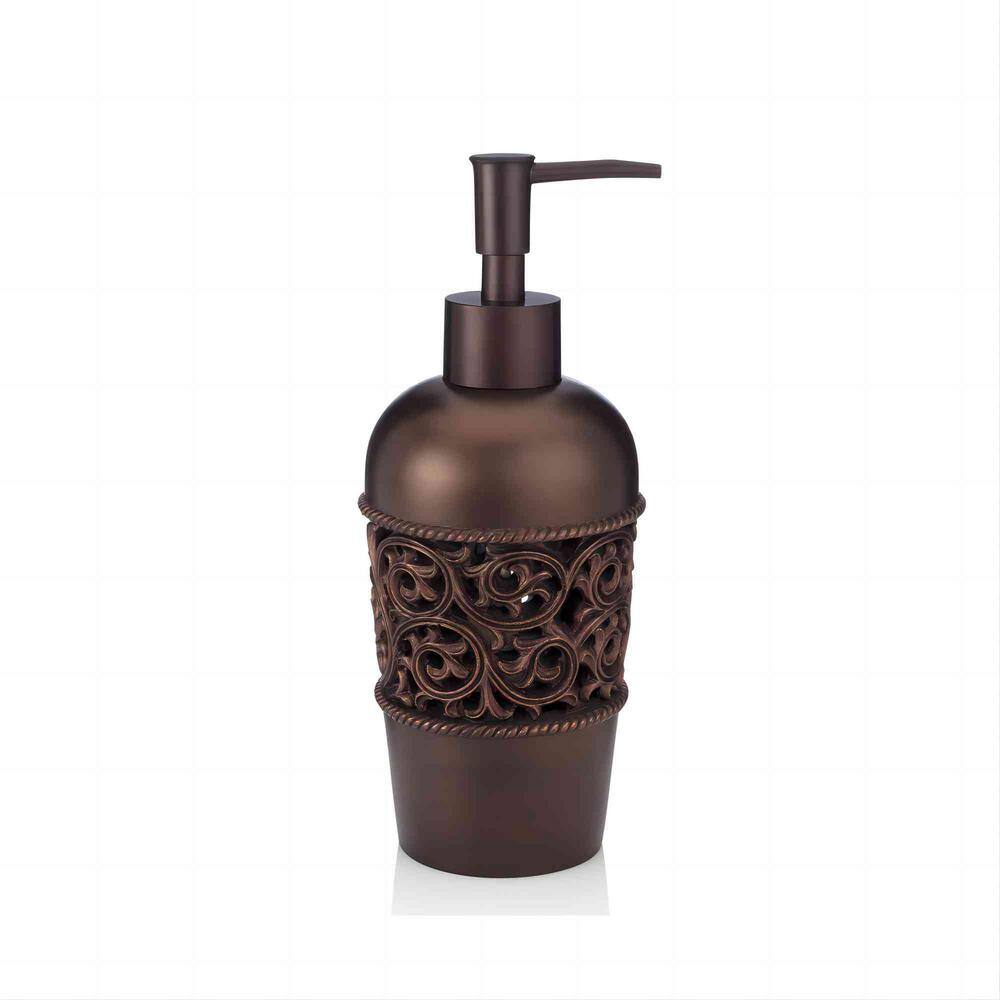 Dyiom 4-Piece Bronze Bathroom Accessory Set Complete Set Includes: Toothbrush Holder Lotion Dispenser Tumbler and Soap Dish 737288360