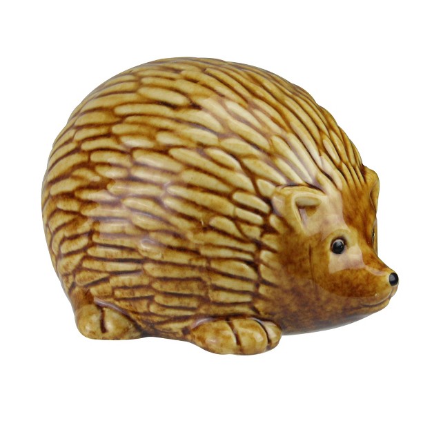 Pudgy Pals Relaxed Spined Tan Porcelain Hedgehog Table Top And Garden Figure