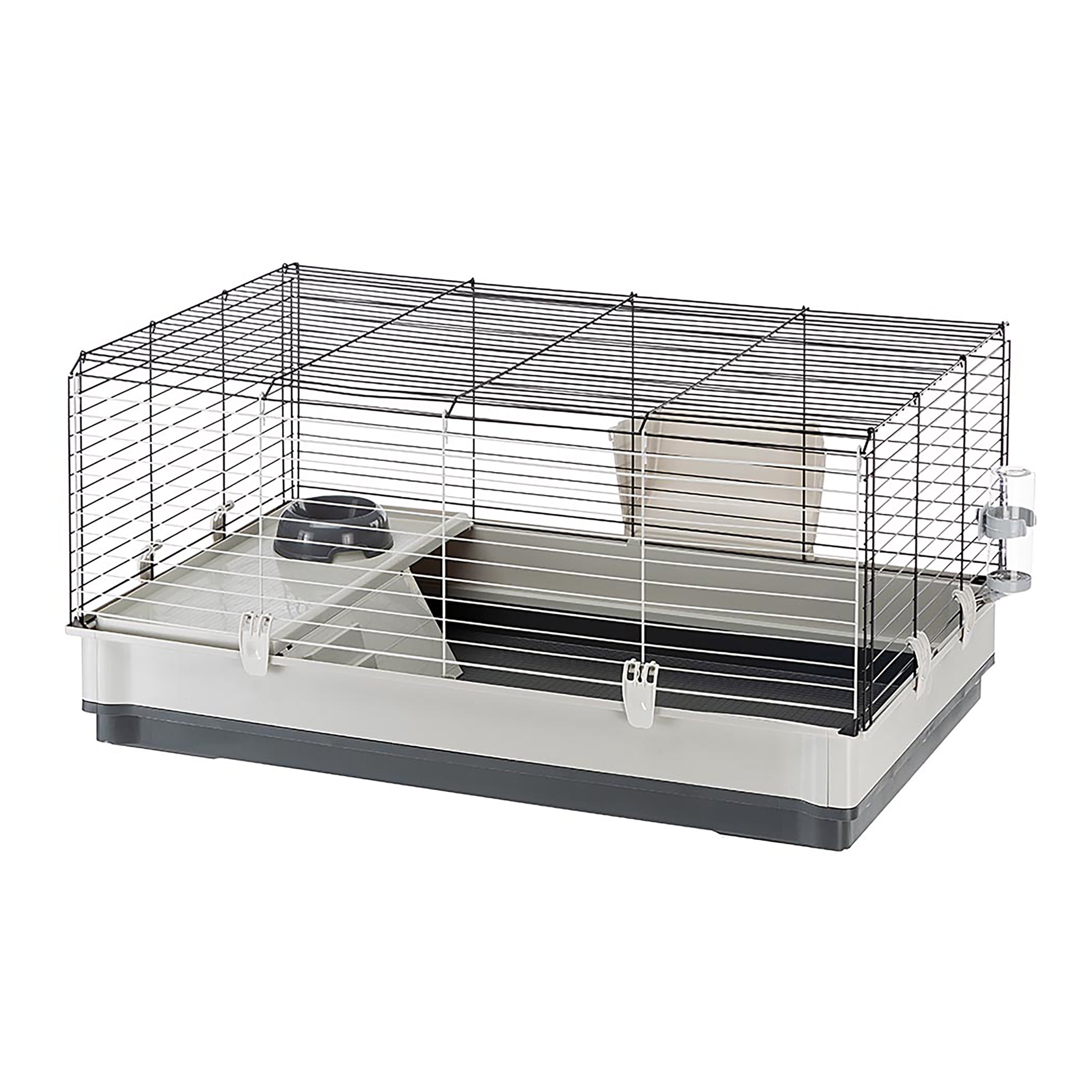 Ferplast Krolik Rabbit Cage | 39.4L x 23.6W x 19.7H Inches | Gray and Black