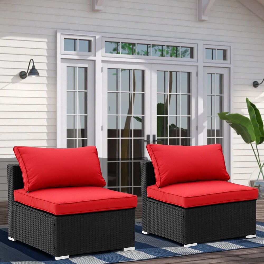 GDY Outdoor Rattan Wicker Sectional Sofa Set