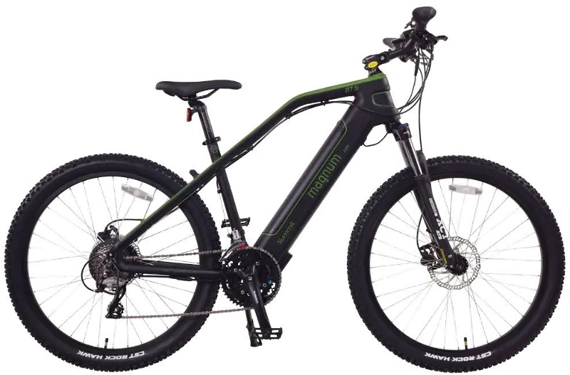 Magnum Summit Electric Bike with 27.5 Wheels - Green and Black