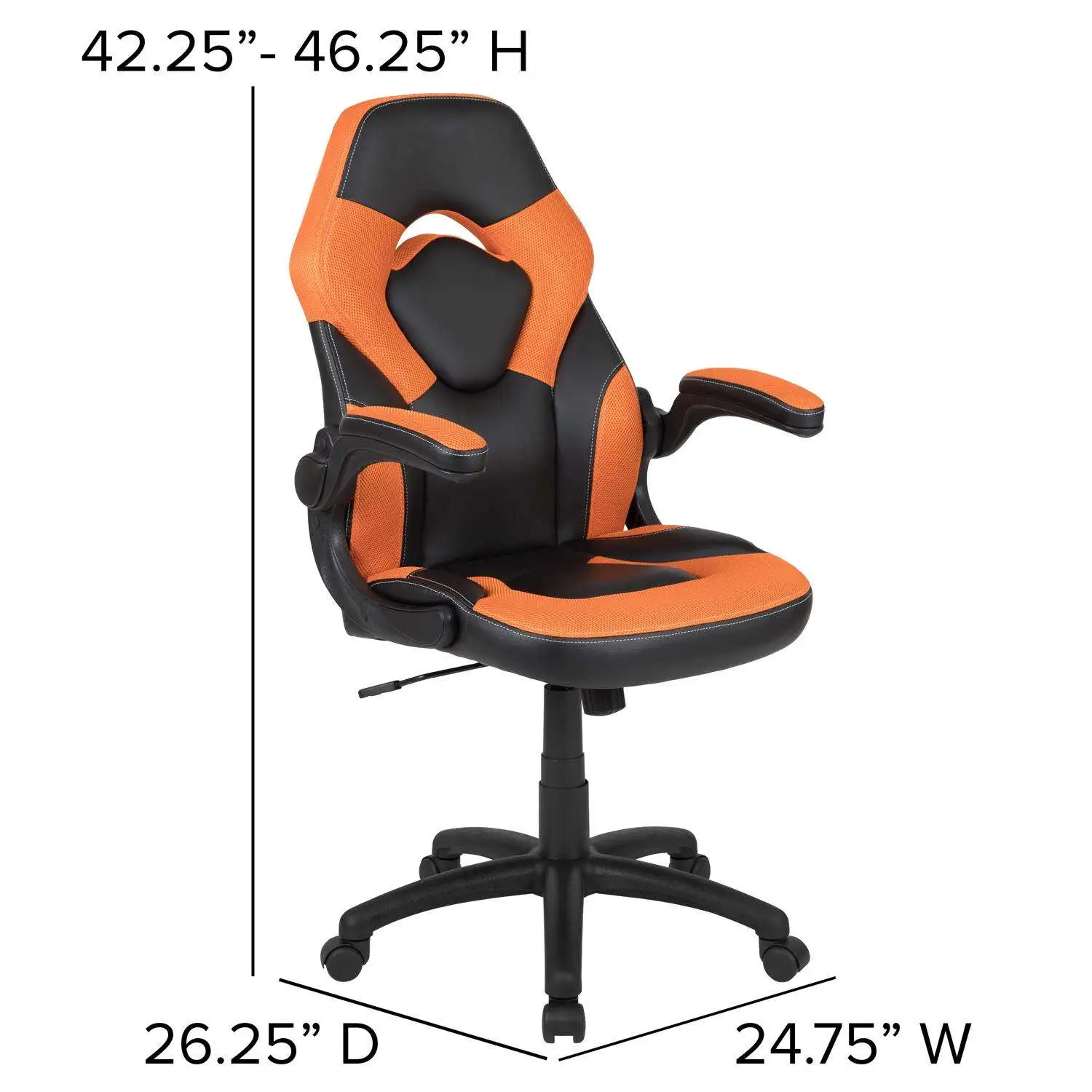 X10 Orange Leather/Mesh Office Chair