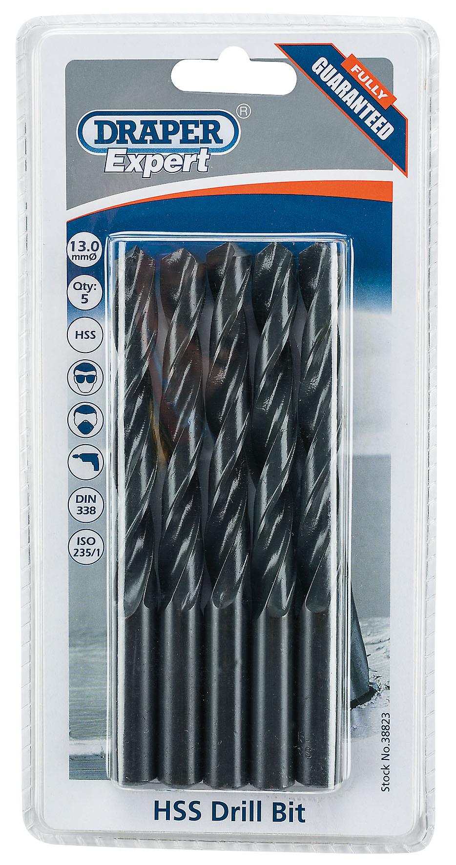 Draper 38823 Expert 13.0mm HSS Drills Card Of 5