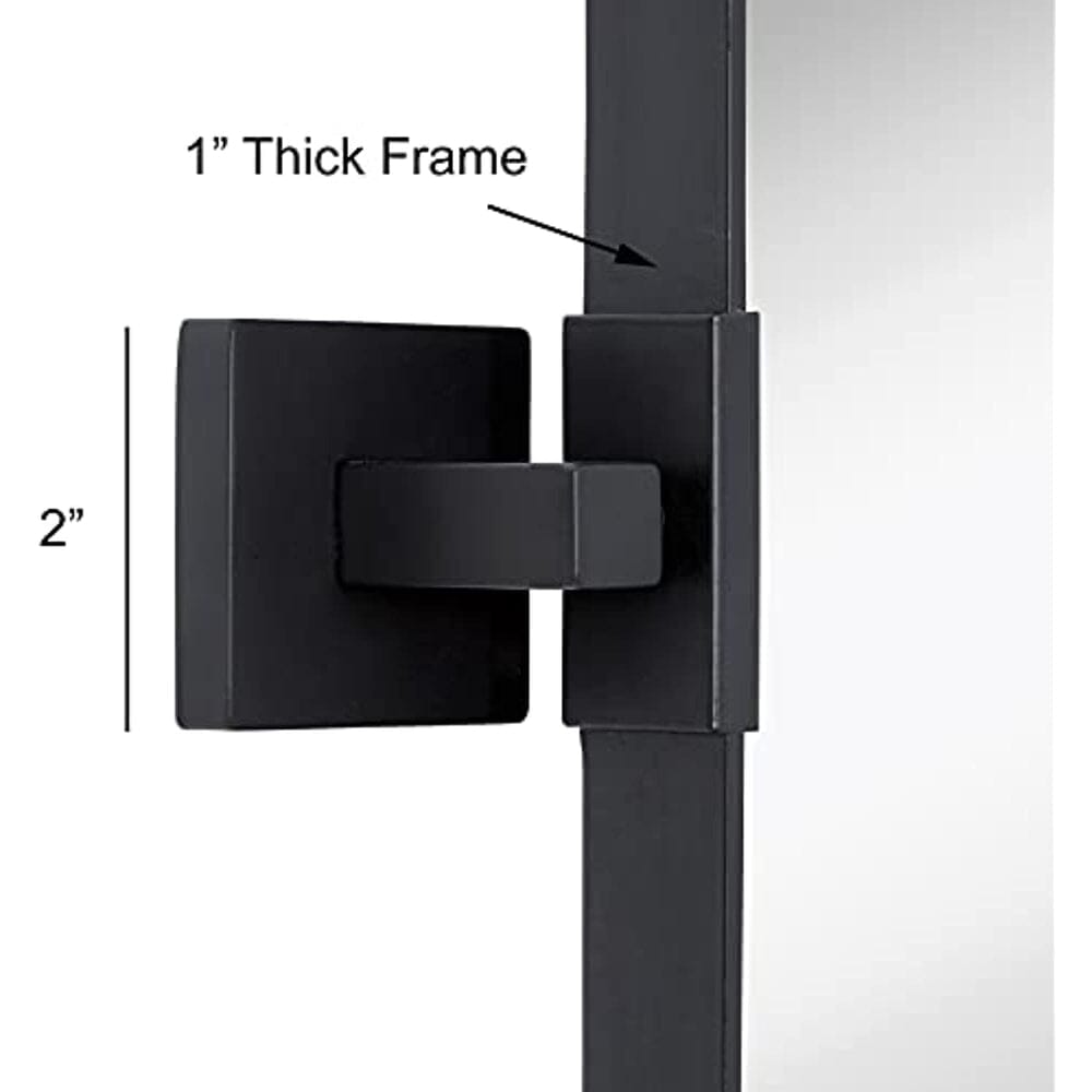 Black Metal Square Surrounded Pivot Mirror