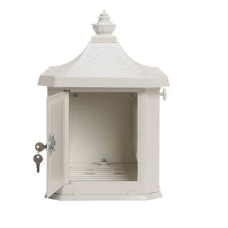 Architectural Mailboxes Hamilton Premium White Large Locking Aluminum Post Mount Mailbox HM200WAM