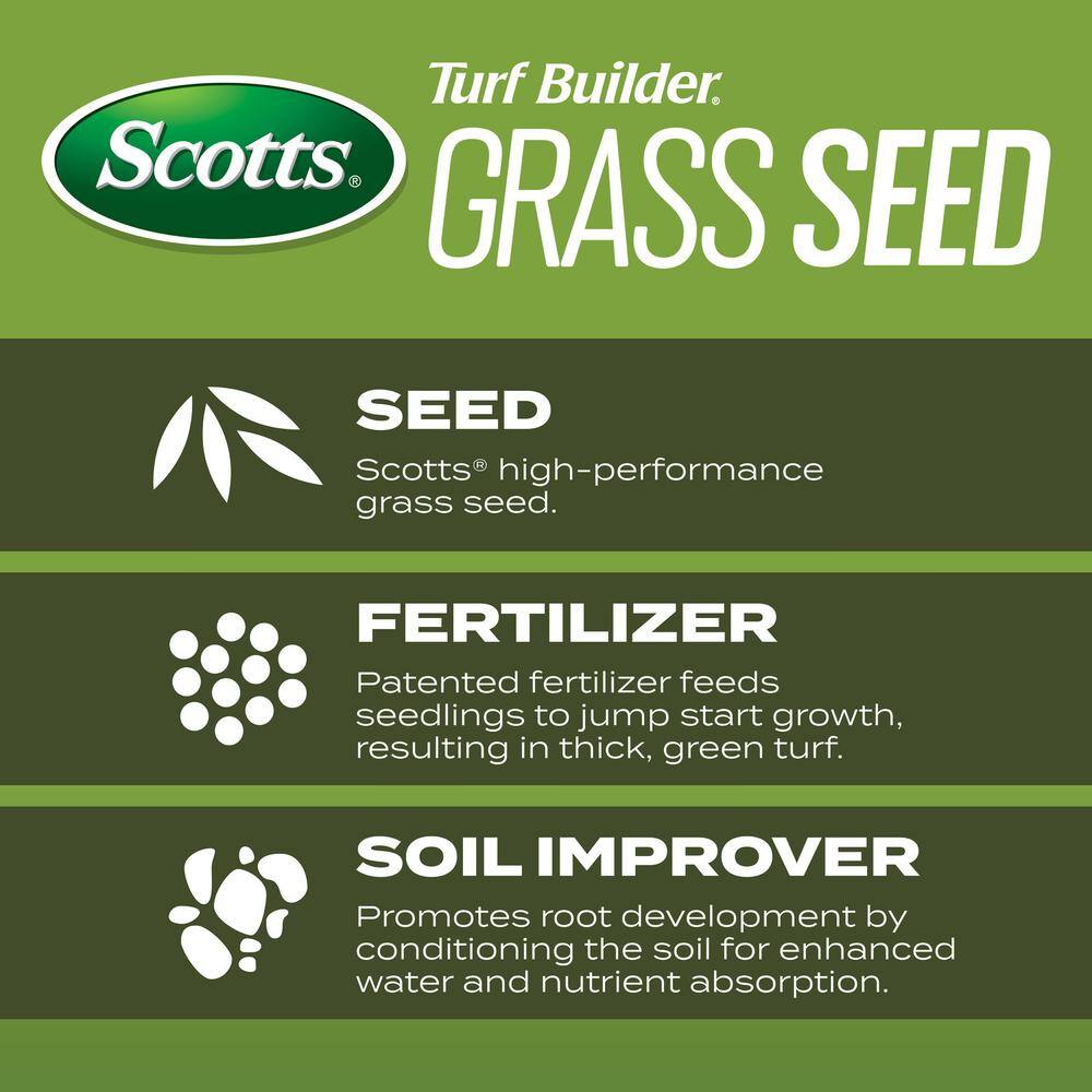 Scotts Turf Builder 32 lbs. Grass Seed Tall Fescue Mix with Fertilizer and Soil Improver Durable to Resist Harsh Conditions 18051