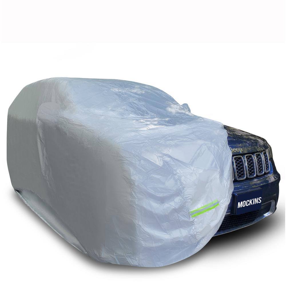 Mockins 182 in. x 74 in. x 68 in. Heavy-Duty Waterproof Car Cover for SUV - 190T Silver Polyester MA-63