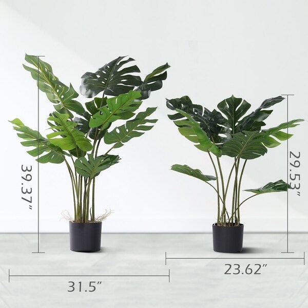 Philodendron Artificial Plant Tree In Round Pot