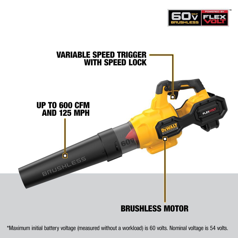 DW 60V MAX* FLEXVOLT Brushless Handheld Axial Blower Kit DCBL772X1 from DW