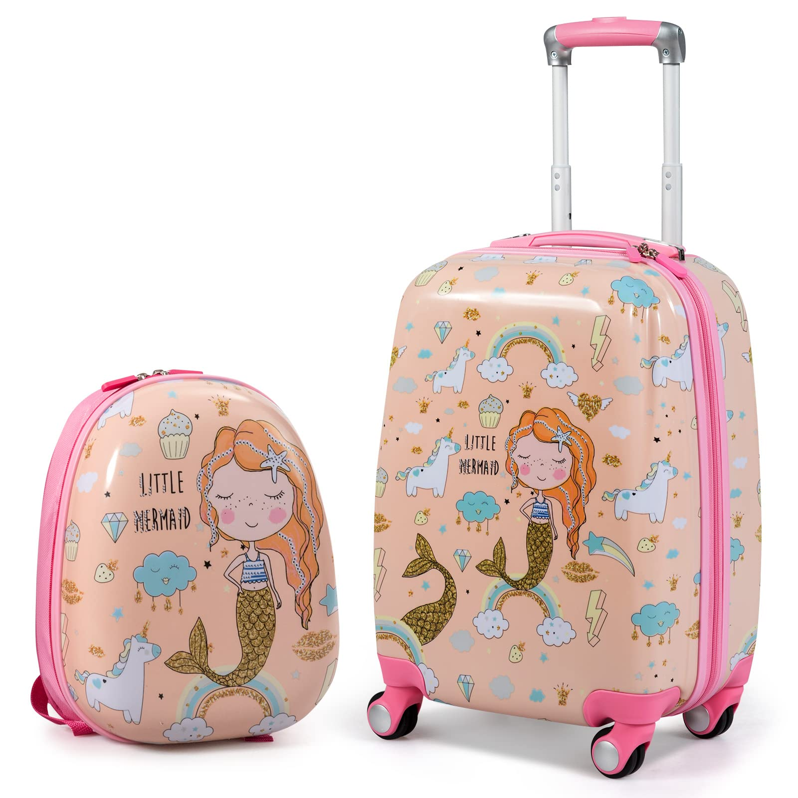 BABY JOY 2 PC Kids Carry On Luggage Set, 12