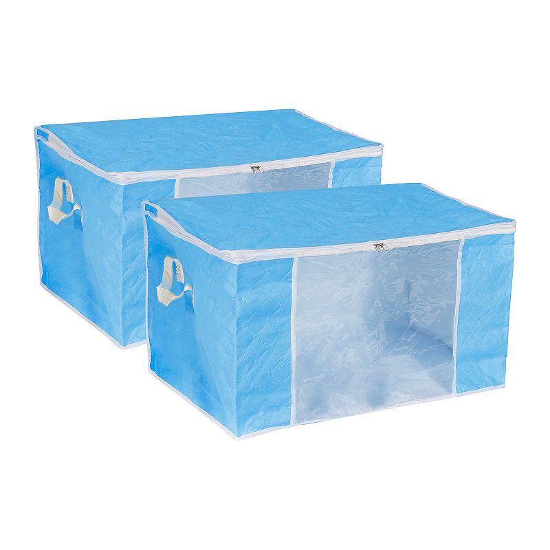 2pcs Clothes Storage Bags， Storage Bins Foldable Closet Organizers