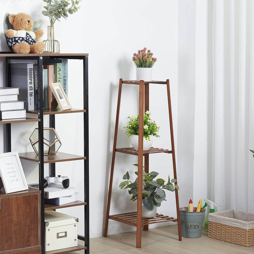 3 Tier Potted Bamboo Flowers Stand Corner Plant Rack
