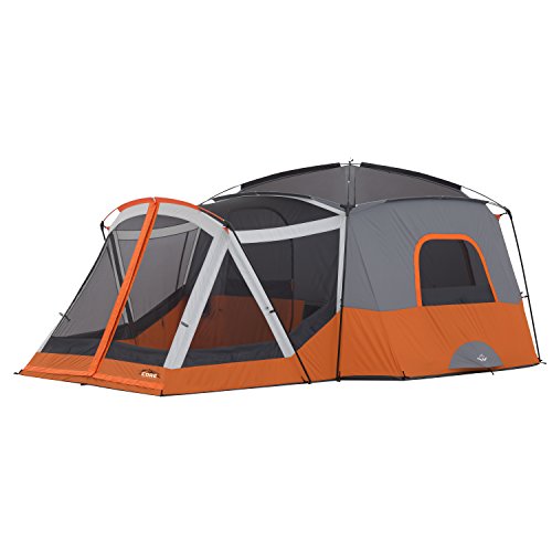 Core Equipment 17' x 12' Cabin Tent w/Screen Room， Sleeps 11