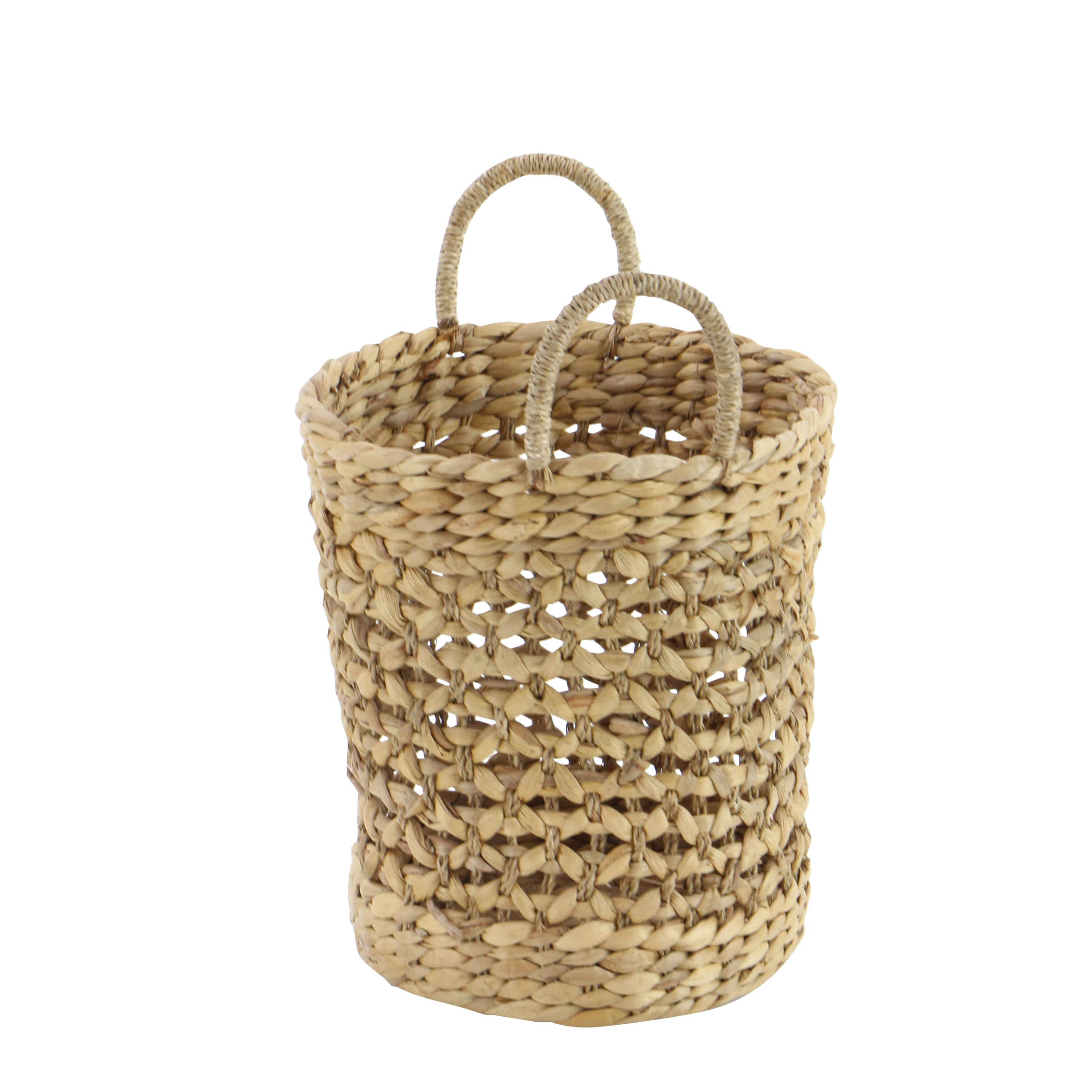 DecMode Coastal Brown Seagrass Woven Storage Basket, Set of 3 21